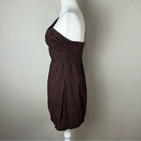 Alexis Luksa‎ One Shoulder Heart Print Pleated Black Mini Dress Size Medium - Picture 5 of 10